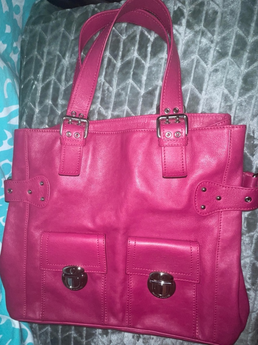Marc Jacobs Mainline Fuchsia Leather Tote Pushlock Made Italy Y2K Archive